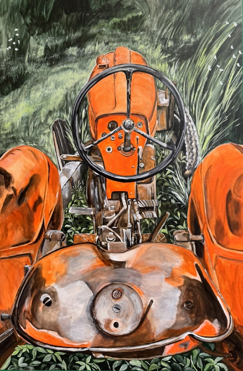 Immense tableau huile sur panneau Vintage / curiosité