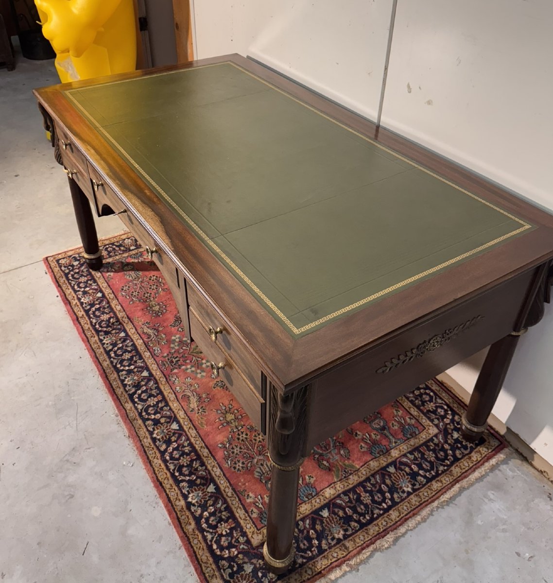 Empire Style Centerpiece Minister Desk With Swan Necks In Mahogany -photo-7