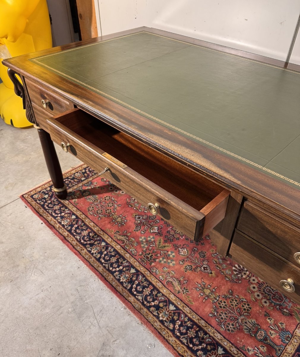 Empire Style Centerpiece Minister Desk With Swan Necks In Mahogany -photo-8