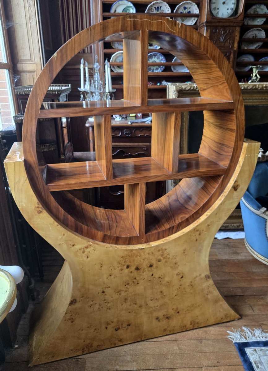 Grande bibliothéque claustra style Art  Déco forme atypique-photo-2