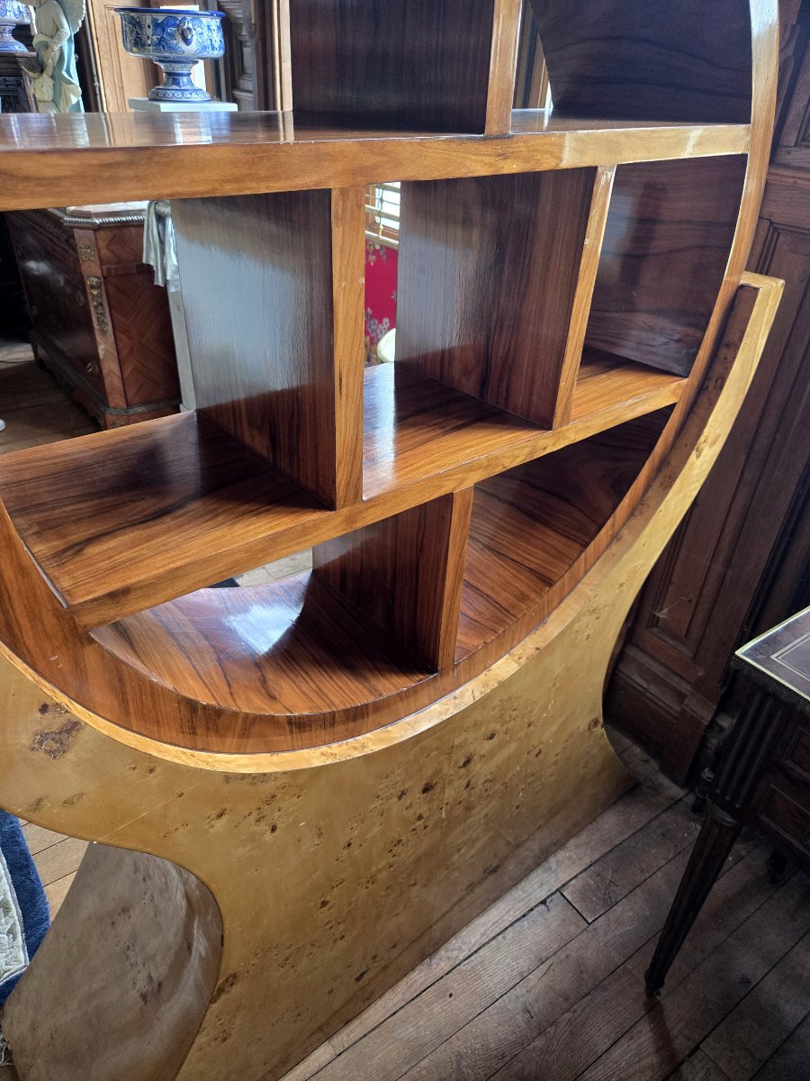 Grande bibliothéque claustra style Art  Déco forme atypique-photo-5