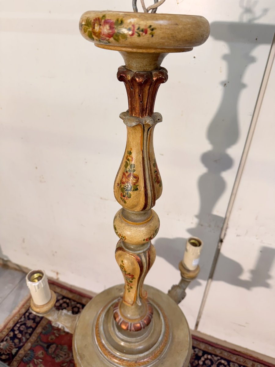 Lustre Vénitien en bois peint-photo-3