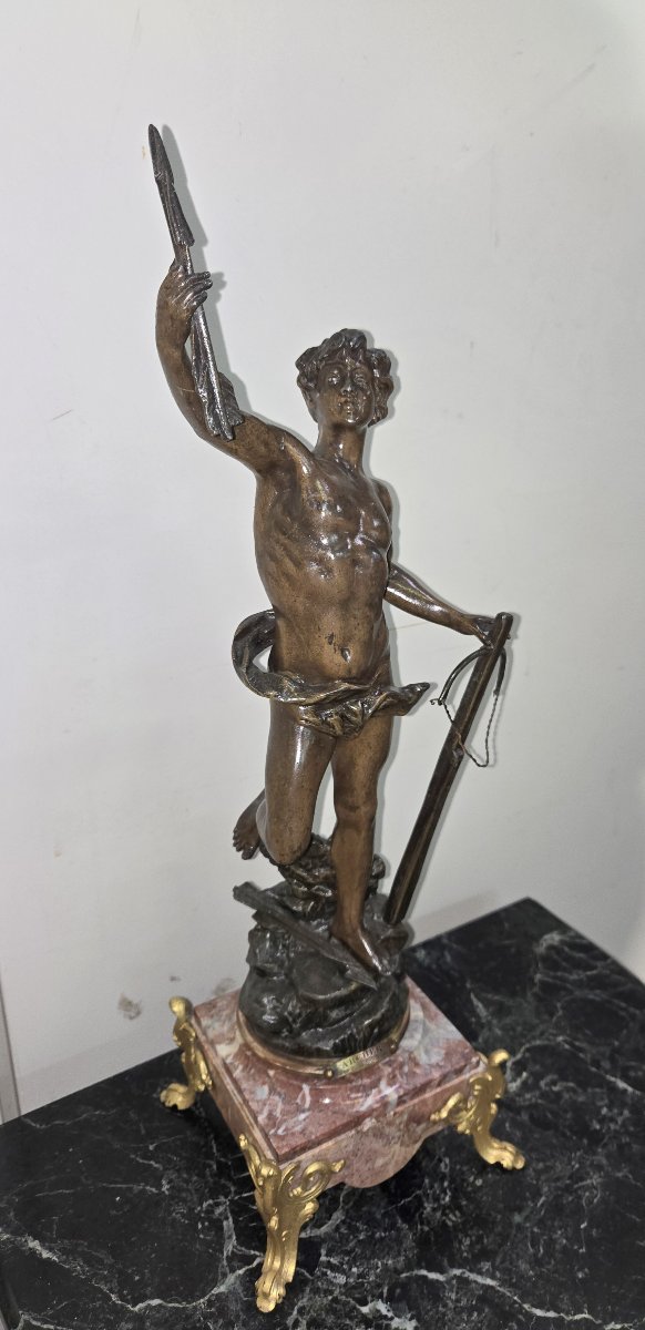 D'aprés Édouard Drouot (Francia, 1859-1945) : le travail sculture en régule-photo-1