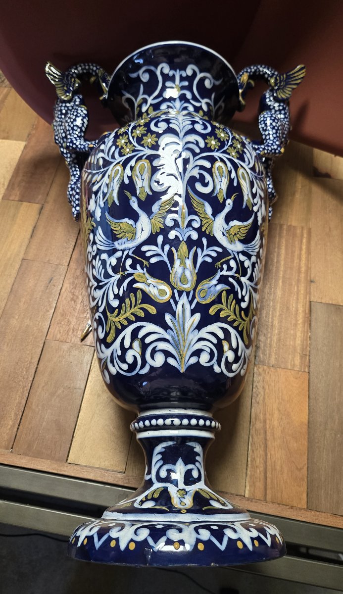 Vase en céramique Italienne décors Renaissance-photo-2