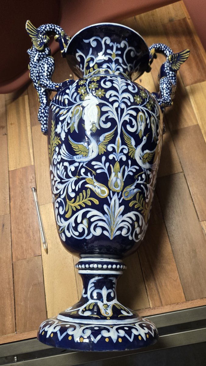 Vase en céramique Italienne décors Renaissance-photo-3