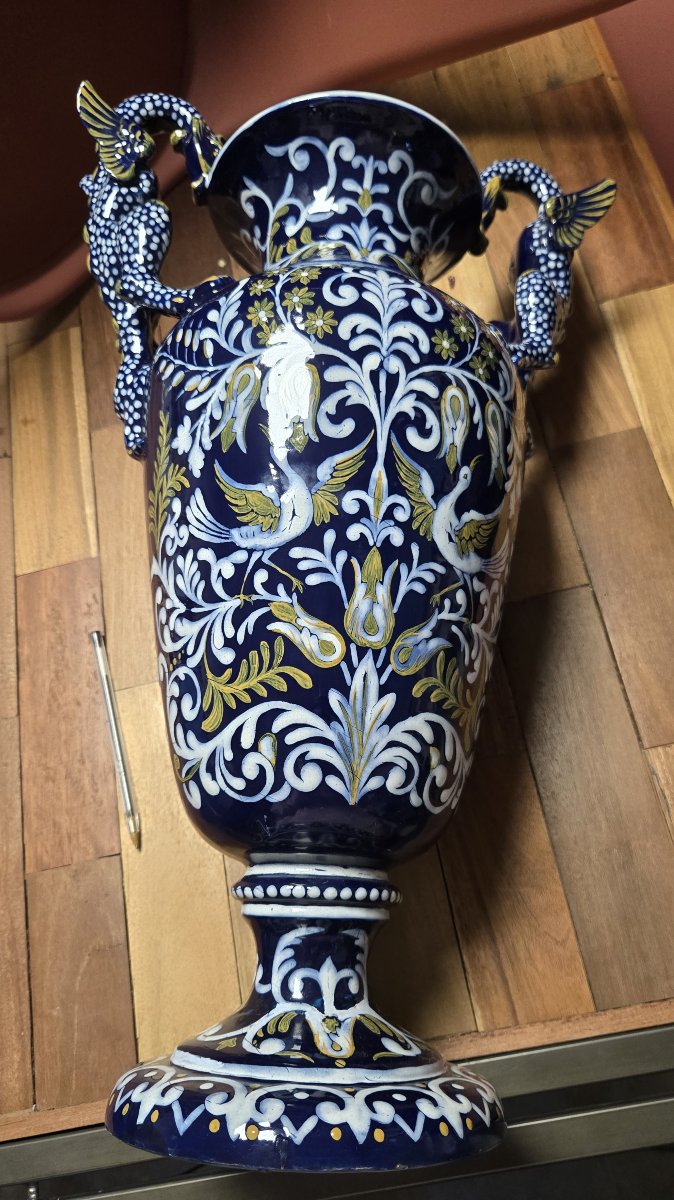 Vase en céramique Italienne décors Renaissance-photo-4