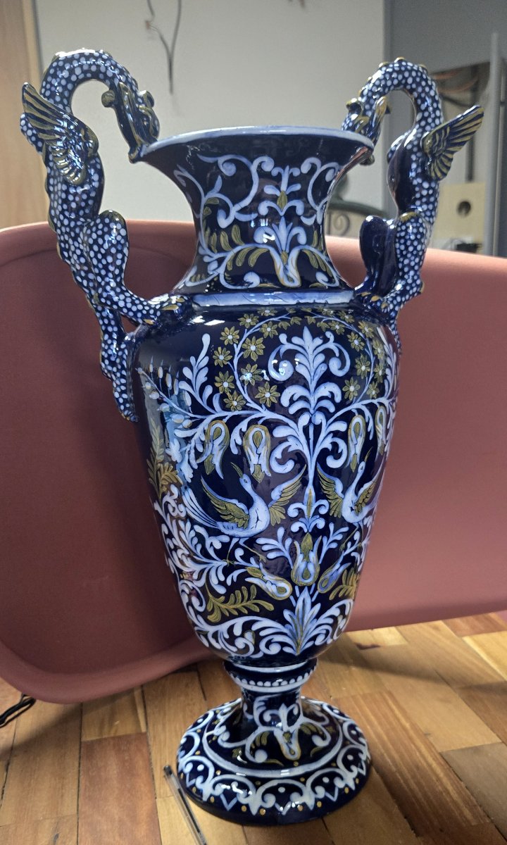 Vase en céramique Italienne décors Renaissance-photo-1