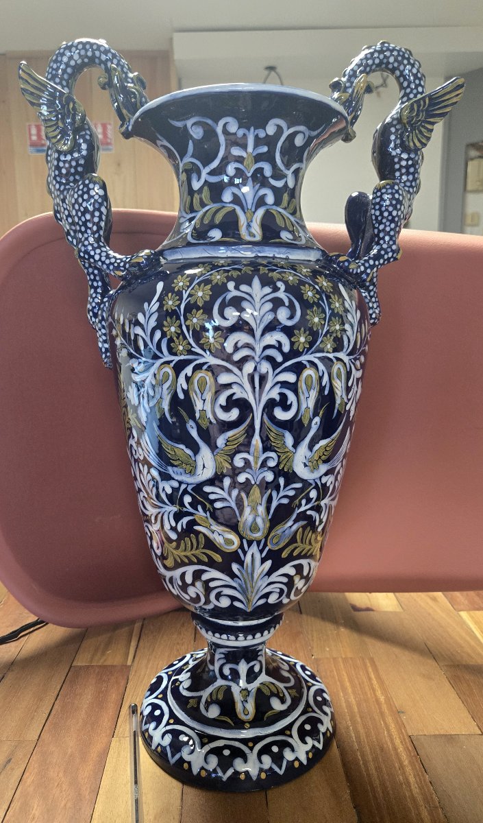 Vase en céramique Italienne décors Renaissance-photo-2