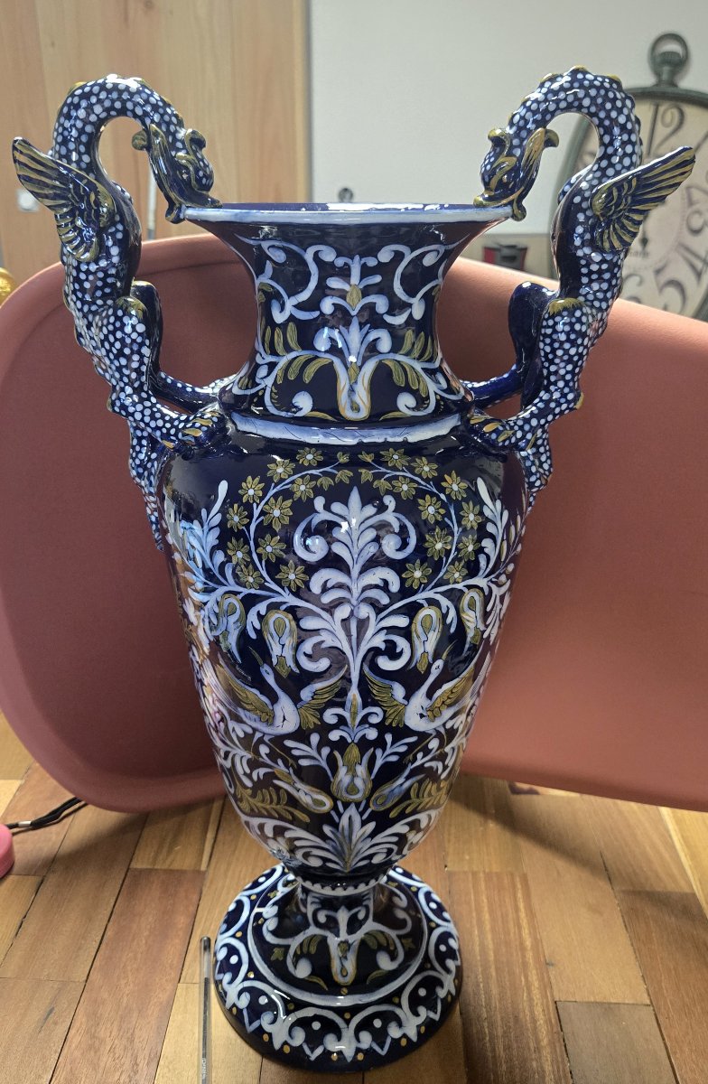 Vase en céramique Italienne décors Renaissance-photo-3