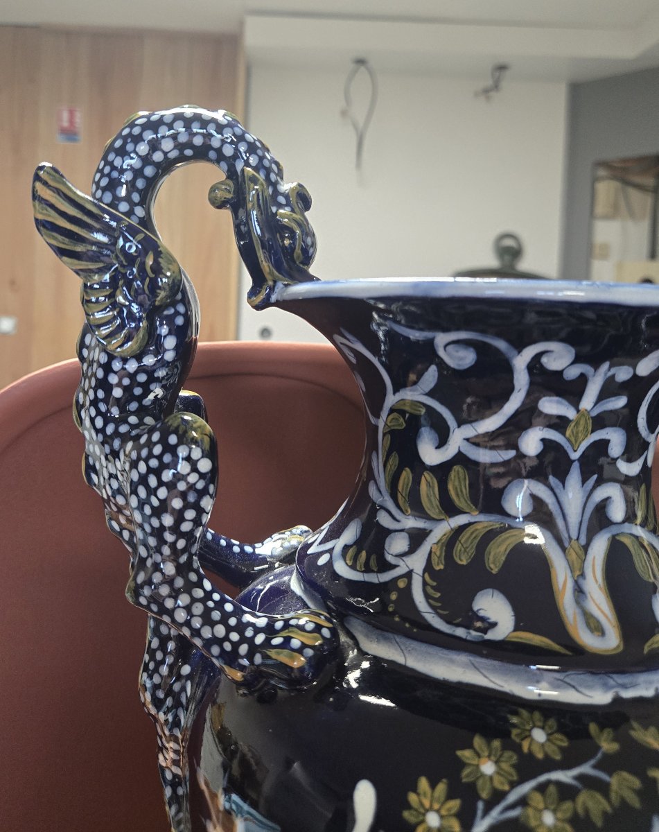 Vase en céramique Italienne décors Renaissance-photo-5