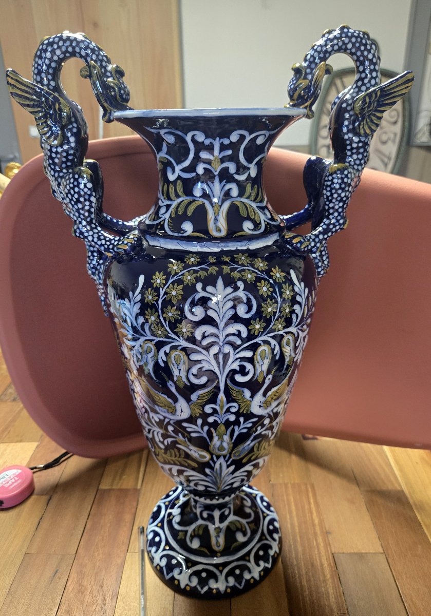 Vase en céramique Italienne décors Renaissance-photo-6