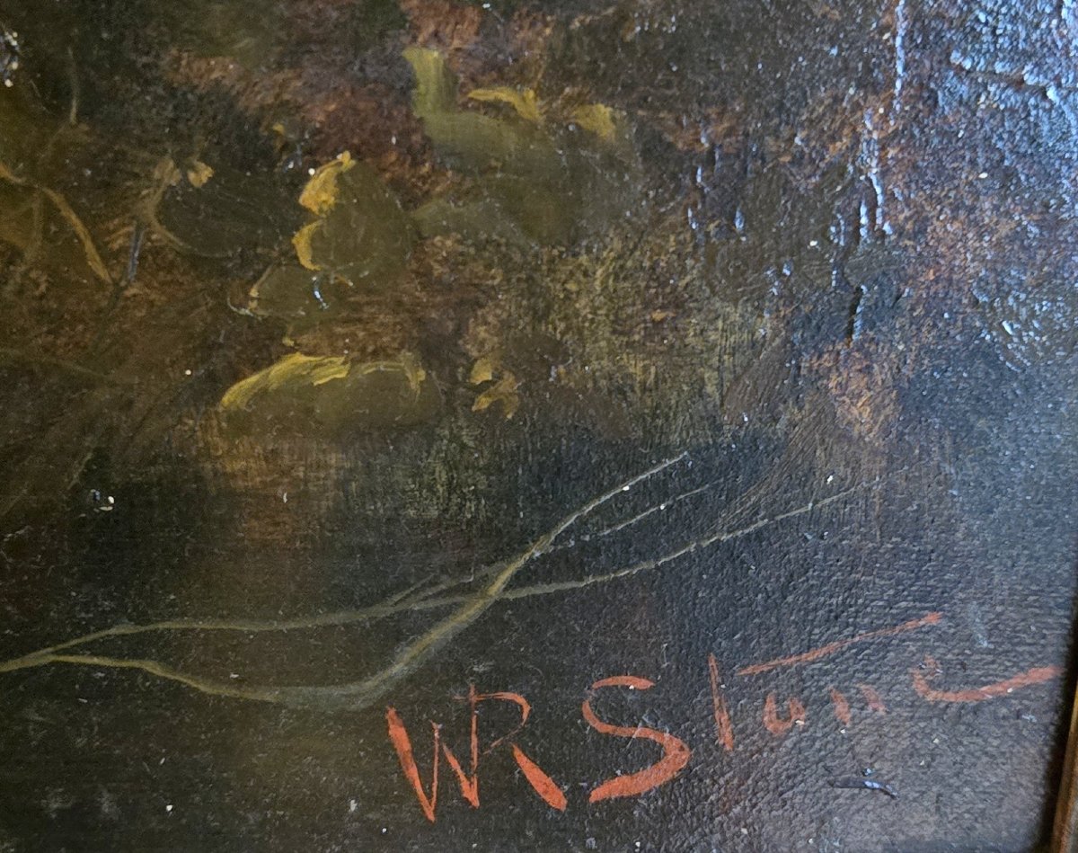 William R. Stone (1842-1913) : immense huile sur toile / 160 x 110 cm-photo-3