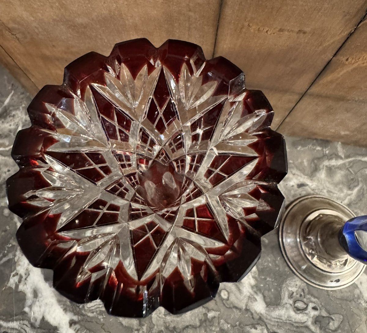 Paire de vases soliflores argent massif et cristal-photo-4