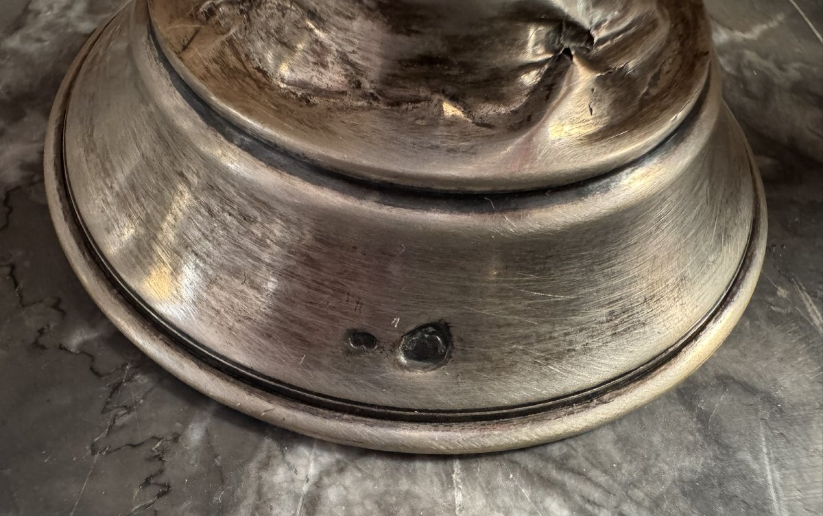 Paire de vases soliflores argent massif et cristal-photo-7