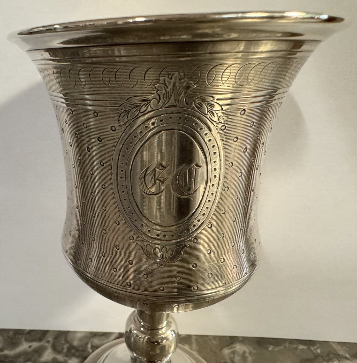 Monogrammed Solid Silver Chalice-photo-4