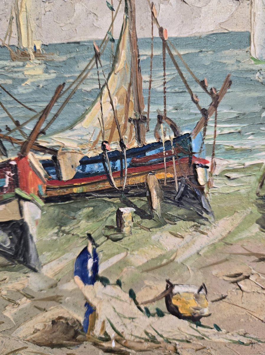 Vaniscotte: Oil Painting On Canvas / View Of The Northern Coast-photo-5