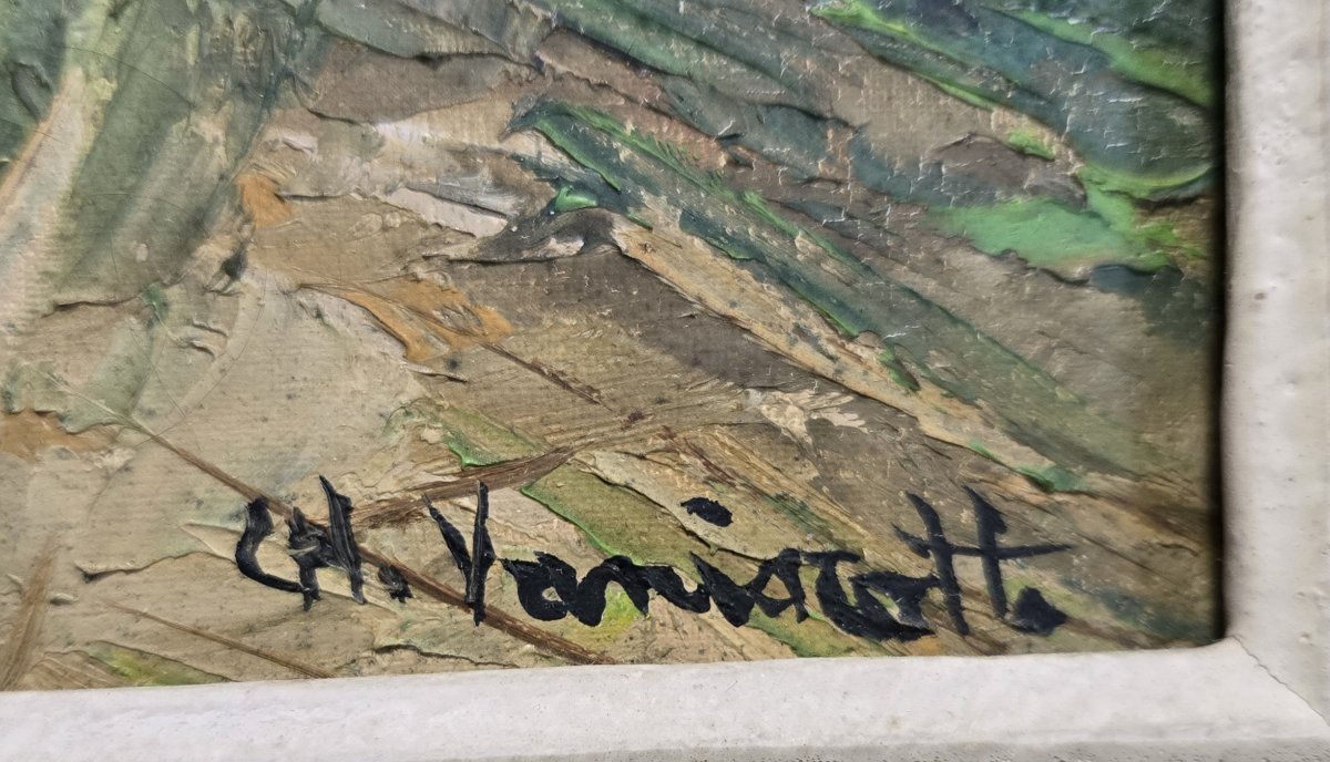 Vaniscotte: Oil Painting On Canvas / View Of The Northern Coast-photo-6