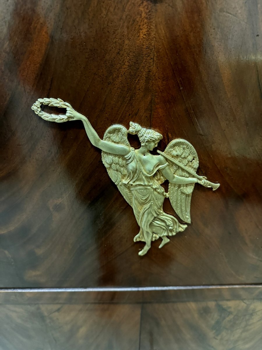 A Rare Empire Period Mahogany Secretary Desk With Four Columns Surmounted By Bronze Capitals.-photo-2