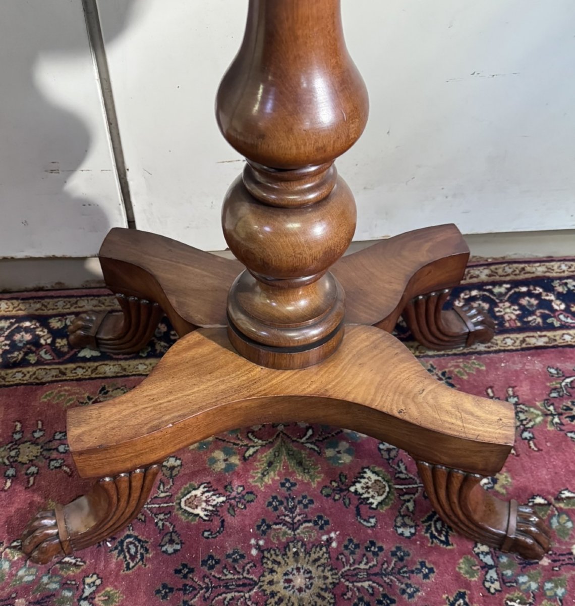 19th-century England: Charles X Style Games Table In Light Mahogany-photo-4