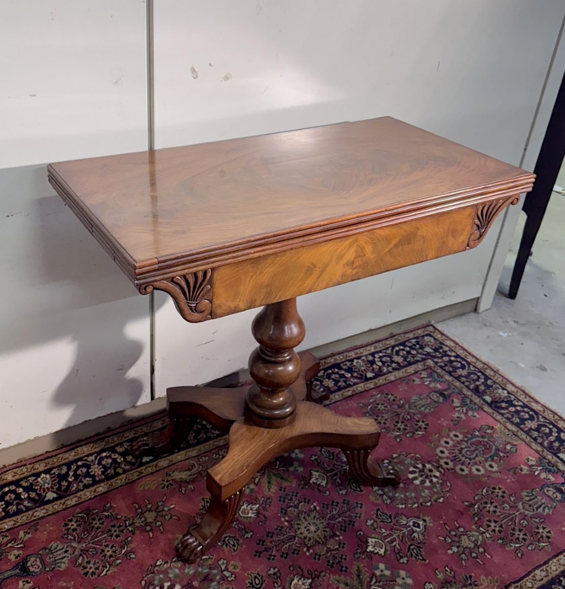 19th-century England: Charles X Style Games Table In Light Mahogany-photo-6