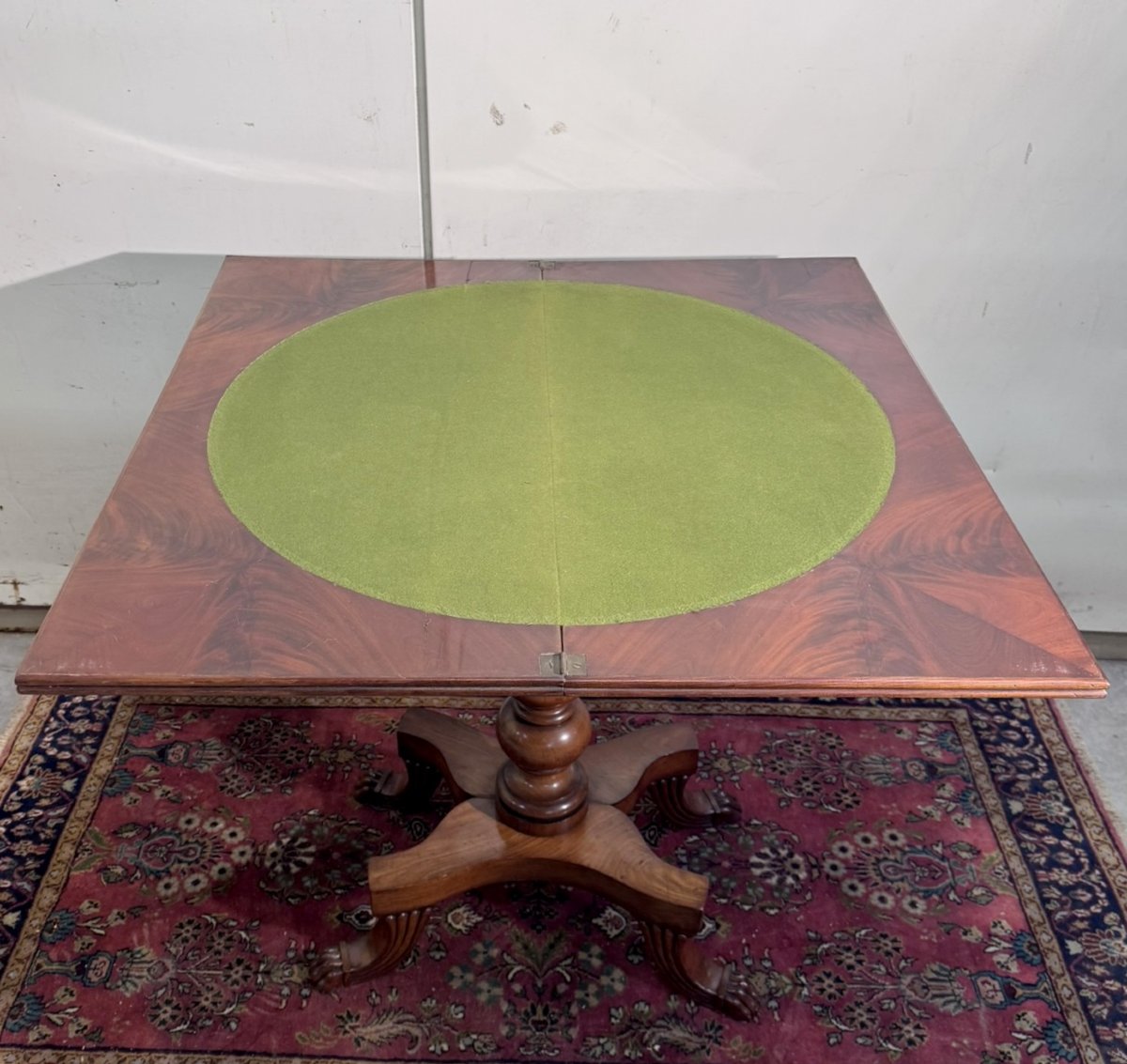 19th-century England: Charles X Style Games Table In Light Mahogany-photo-7