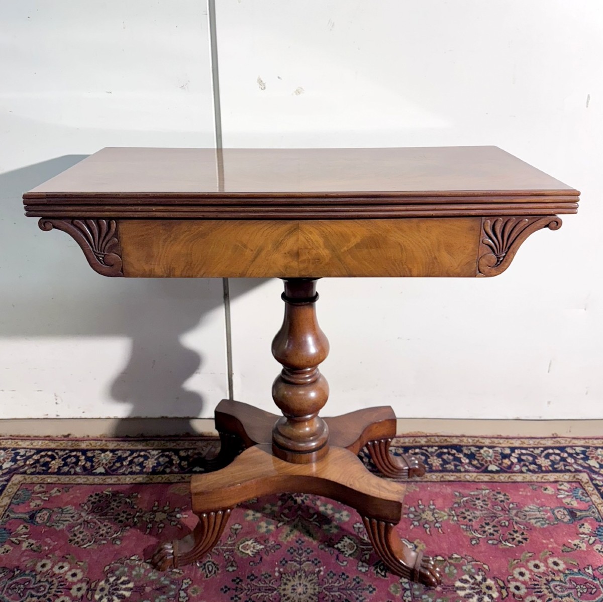 19th-century England: Charles X Style Games Table In Light Mahogany