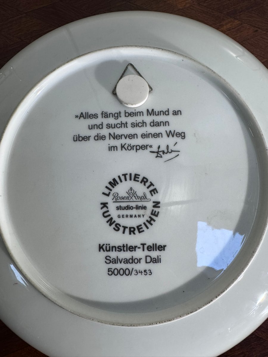 Salvador Dali, L'Assiette De Gala, Porcelaine de Rosenthal édition limitée-photo-8