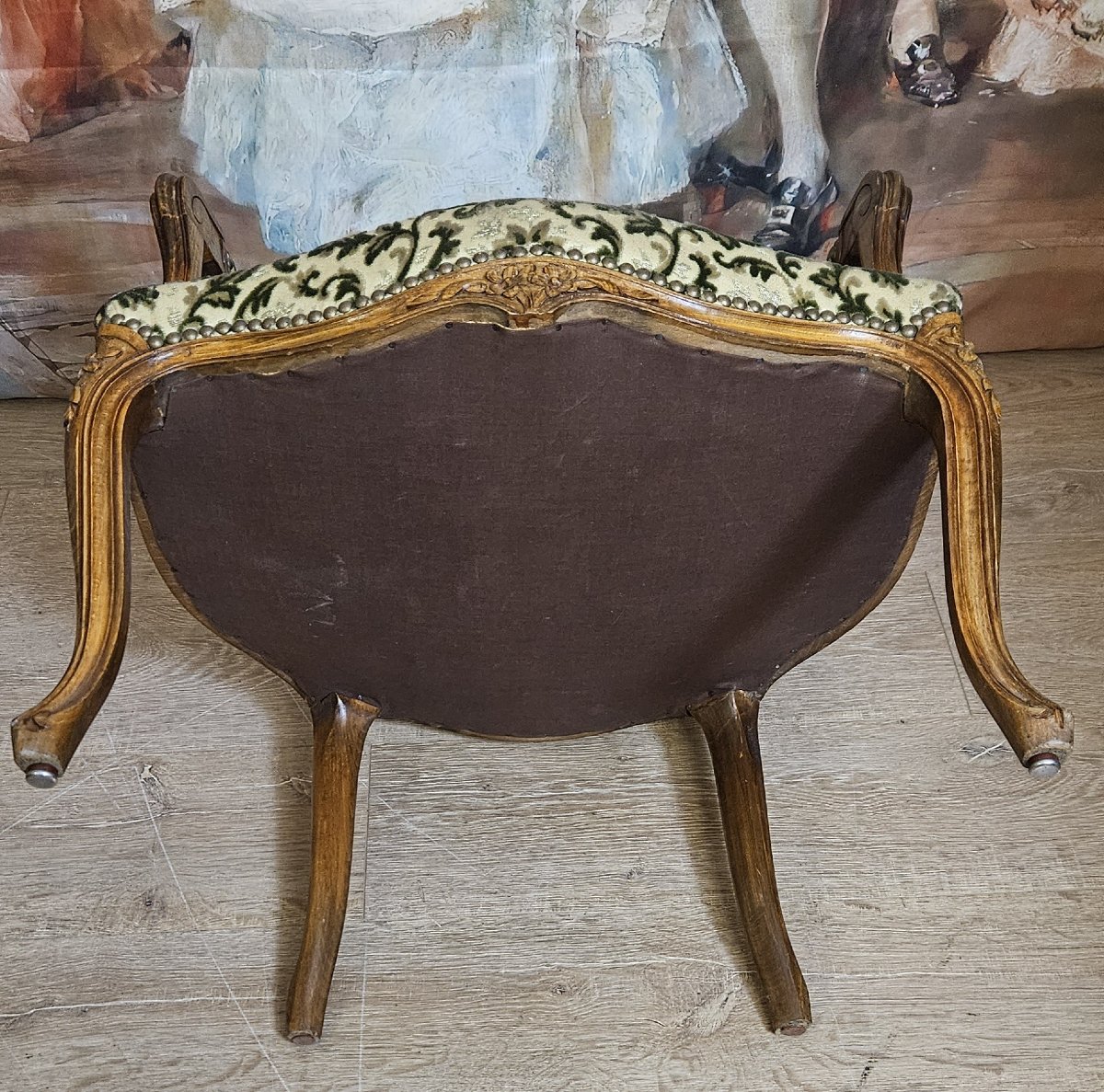 Louis XV Style Armchair, Accompanied By Its Matching Footstool-photo-4
