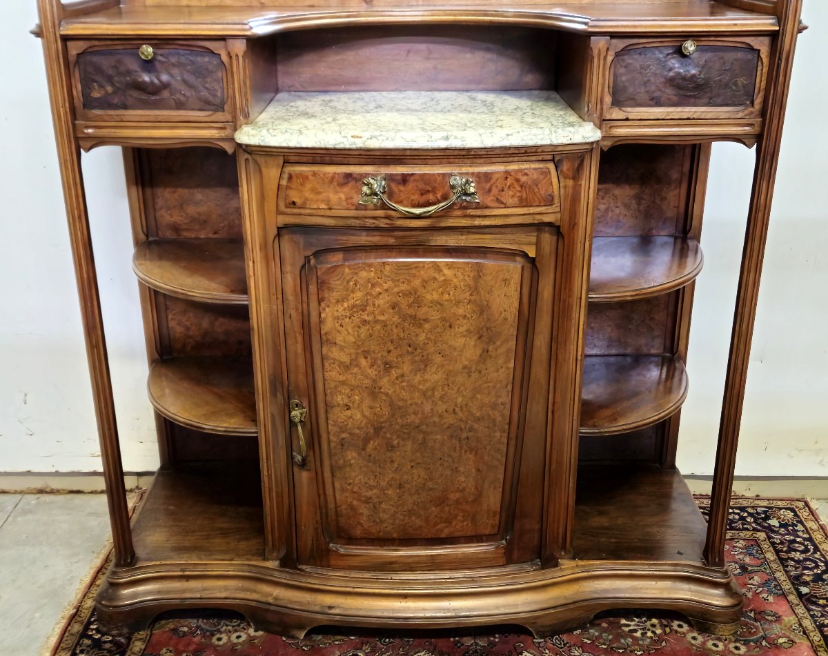 D'après Gauthier-Poinsignon : buffet desserte époque Art Nouveau-photo-4