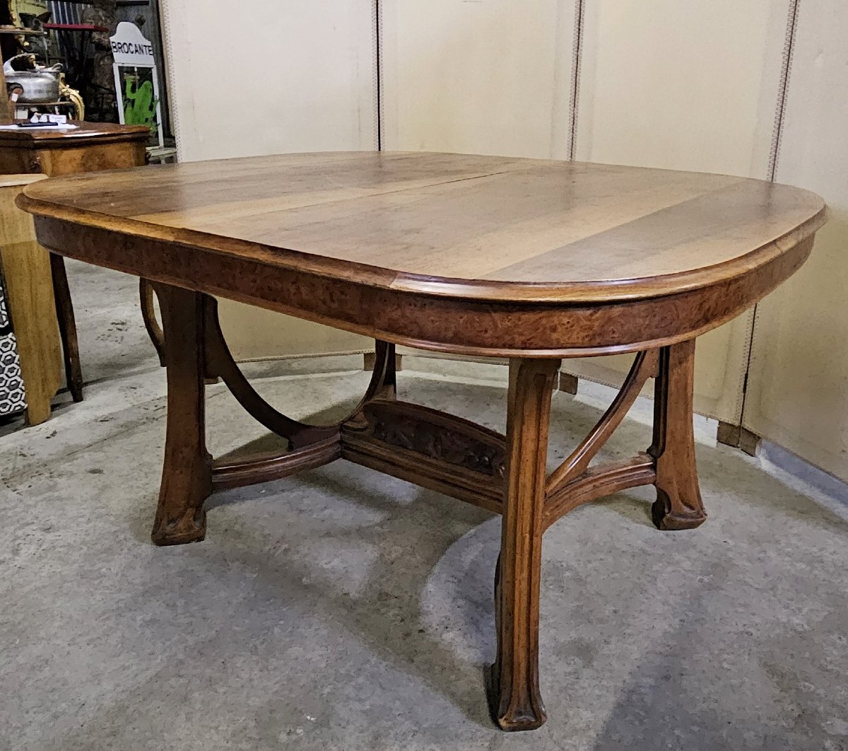 D'après Gauthier-Poinsignon : Table a allonges époque Art Nouveau en noyer-photo-4