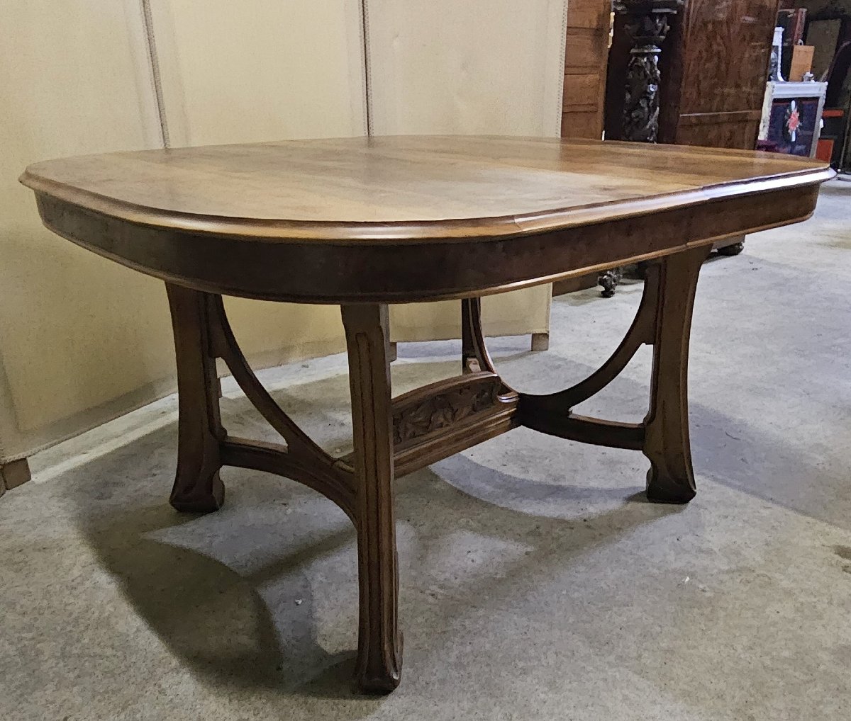 D'après Gauthier-Poinsignon : Table a allonges époque Art Nouveau en noyer-photo-5