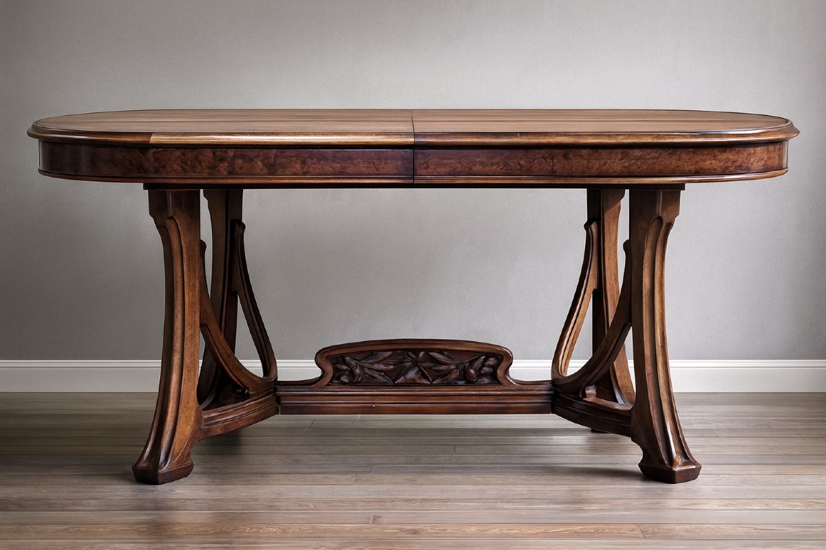 D'après Gauthier-Poinsignon : Table a allonges époque Art Nouveau en noyer-photo-7