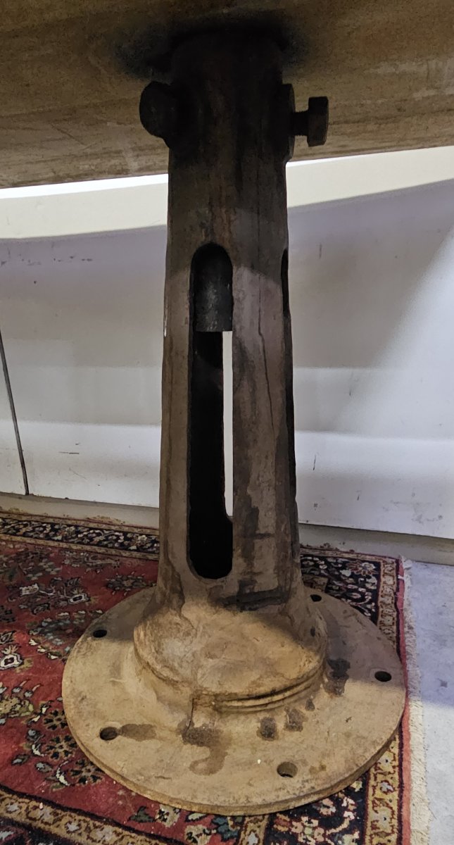 Industrial Table Made Of Solid Wood And Cast Iron-photo-5