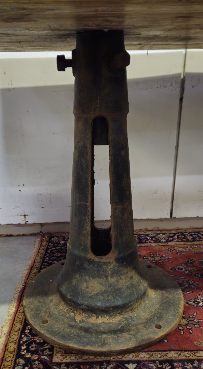 Industrial Table Made Of Solid Wood And Cast Iron-photo-6