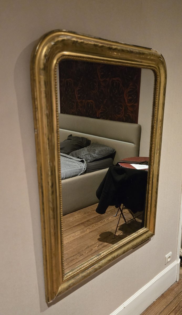 Louis Philippe Period Mirror In Gilded Wood-photo-1