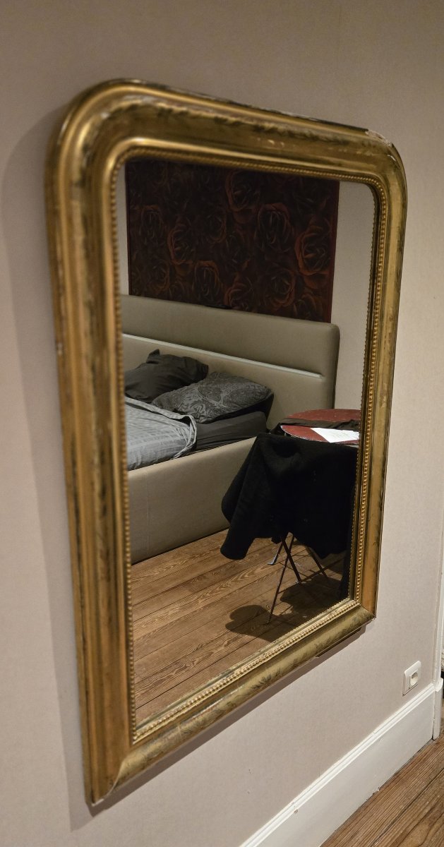 Louis Philippe Period Mirror In Gilded Wood-photo-2