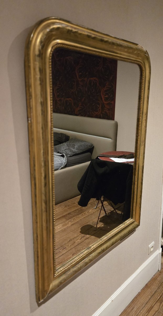 Louis Philippe Period Mirror In Gilded Wood-photo-8