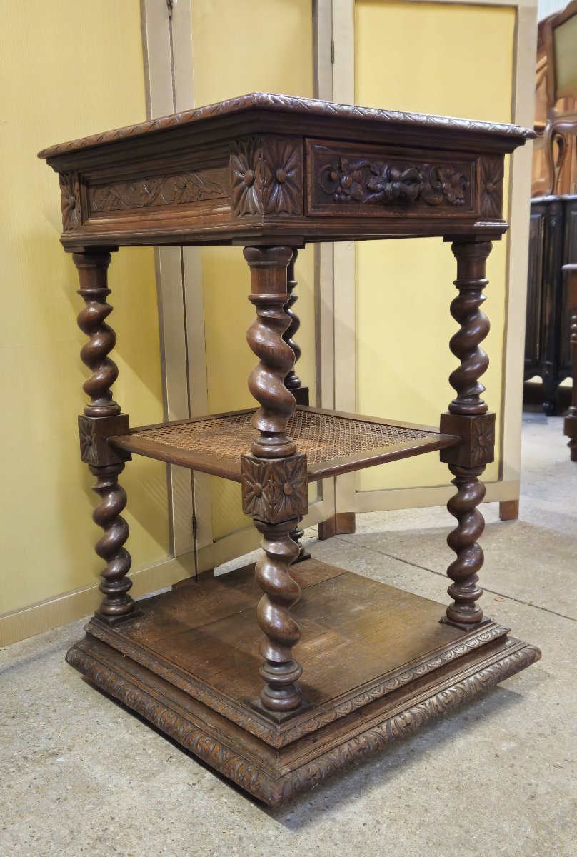 Table d’apparat style Renaissance en chêne massif-photo-2