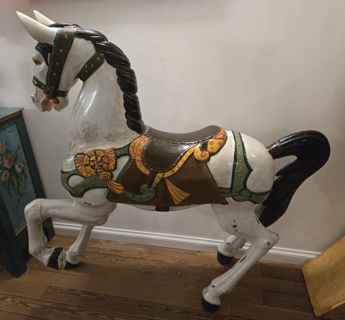 Grand cheval de manége carroussel - Art nouveau-photo-5