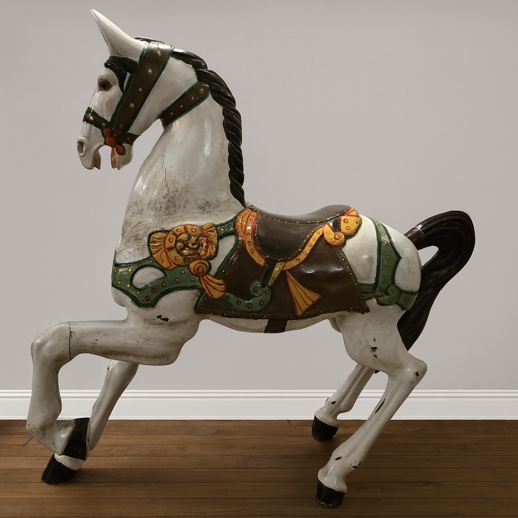 Grand cheval de manége carroussel - Art nouveau