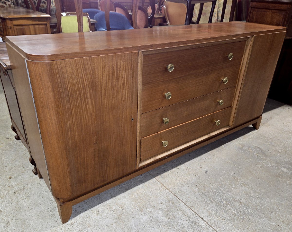 After André Arbus, Art Deco Period Sideboard In Light Mahogany-photo-1