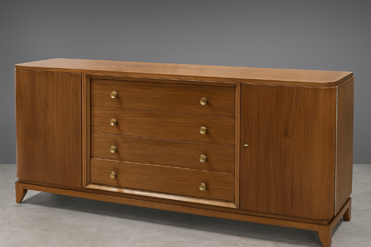 After André Arbus, Art Deco Period Sideboard In Light Mahogany