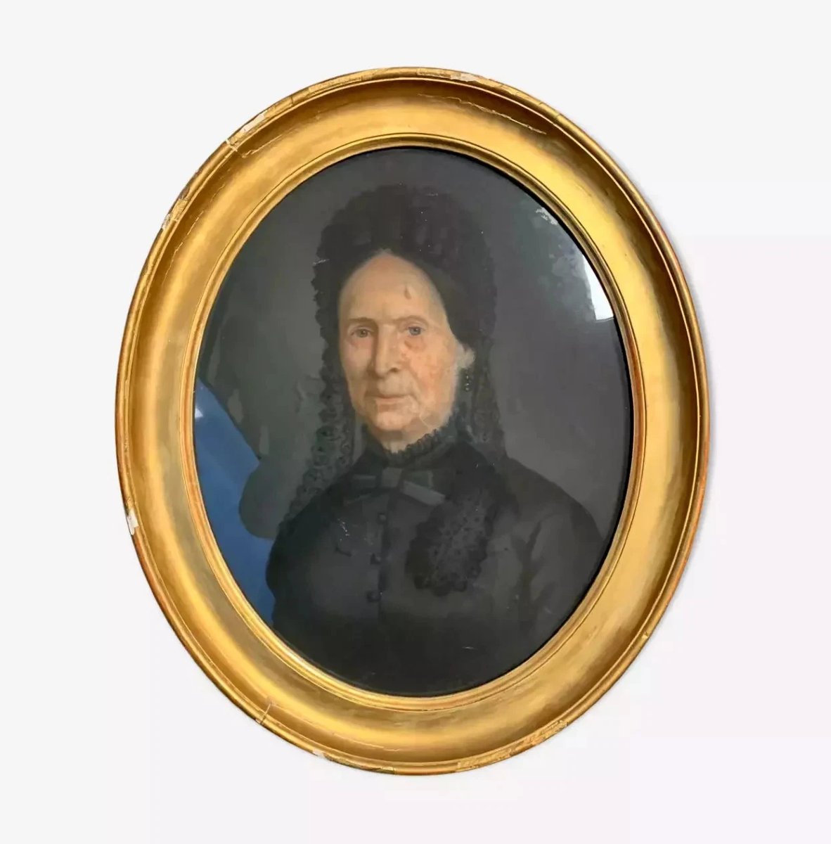 19th-century Portrait Depicting A Woman Dressed In Black-photo-1