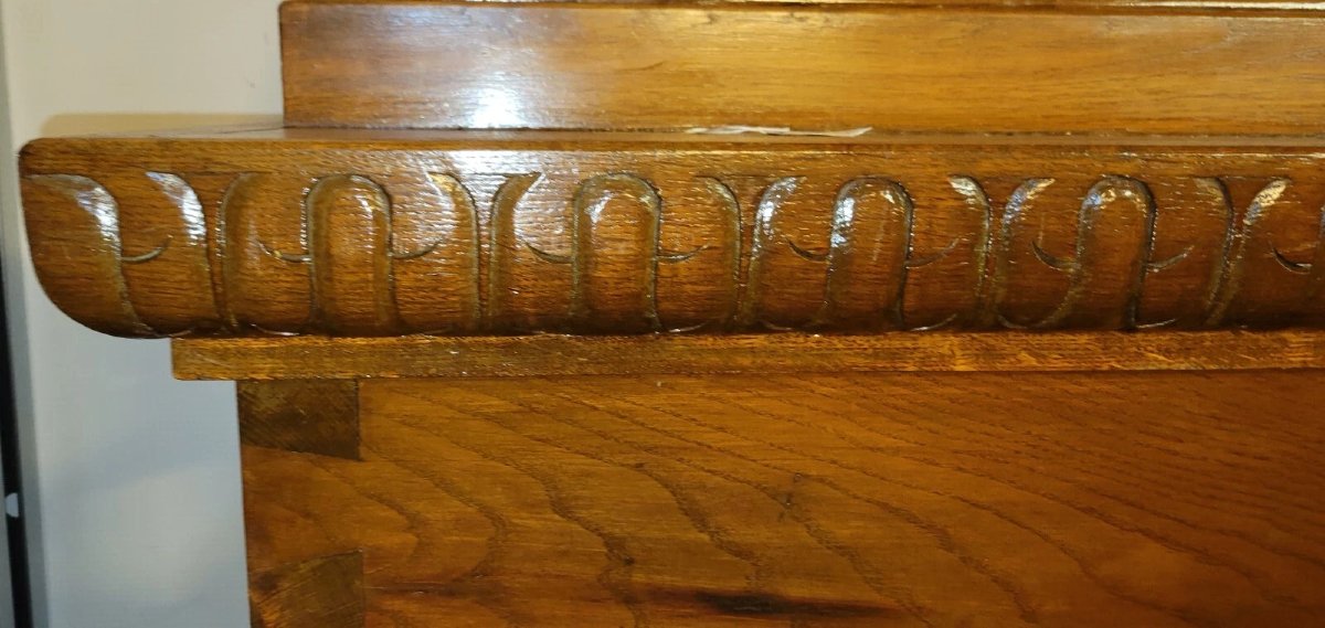 Importante cheminée architecturale en bois massif, datant du XIXᵉ siècle-photo-6