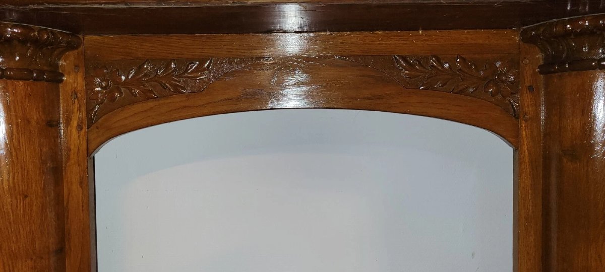 Importante cheminée architecturale en bois massif, datant du XIXᵉ siècle-photo-7