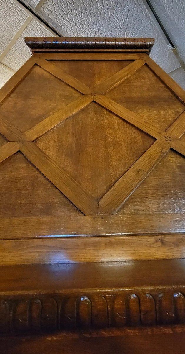 Importante cheminée architecturale en bois massif, datant du XIXᵉ siècle-photo-8