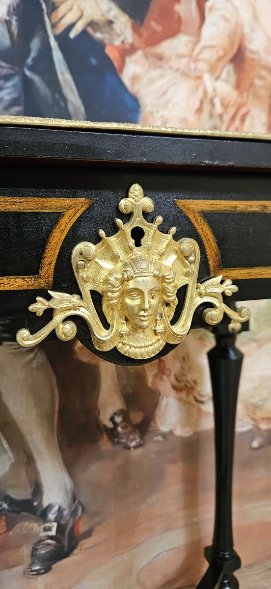 Table de courtoisie "Boulle" époque Napoléon III en marquéterie-photo-3