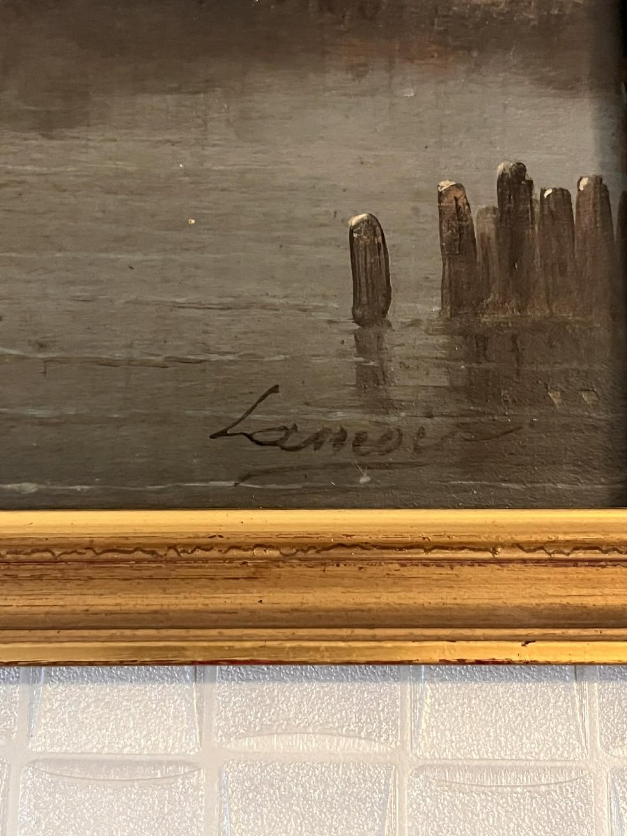 Lamois: Oil On Panel / View Of Venice-photo-1