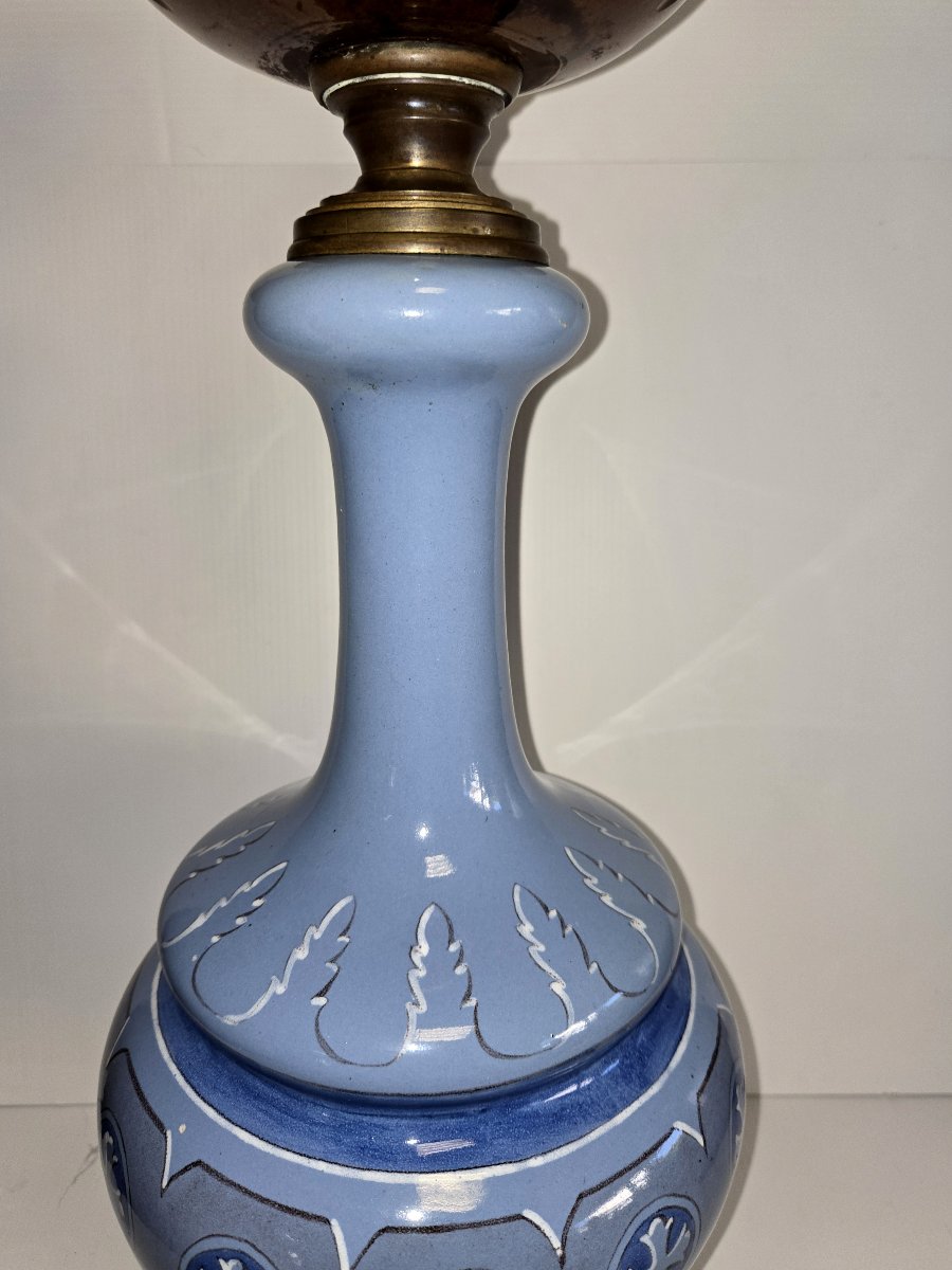 Très grande lampe à pétrole ancienne / haut 70cm-photo-4