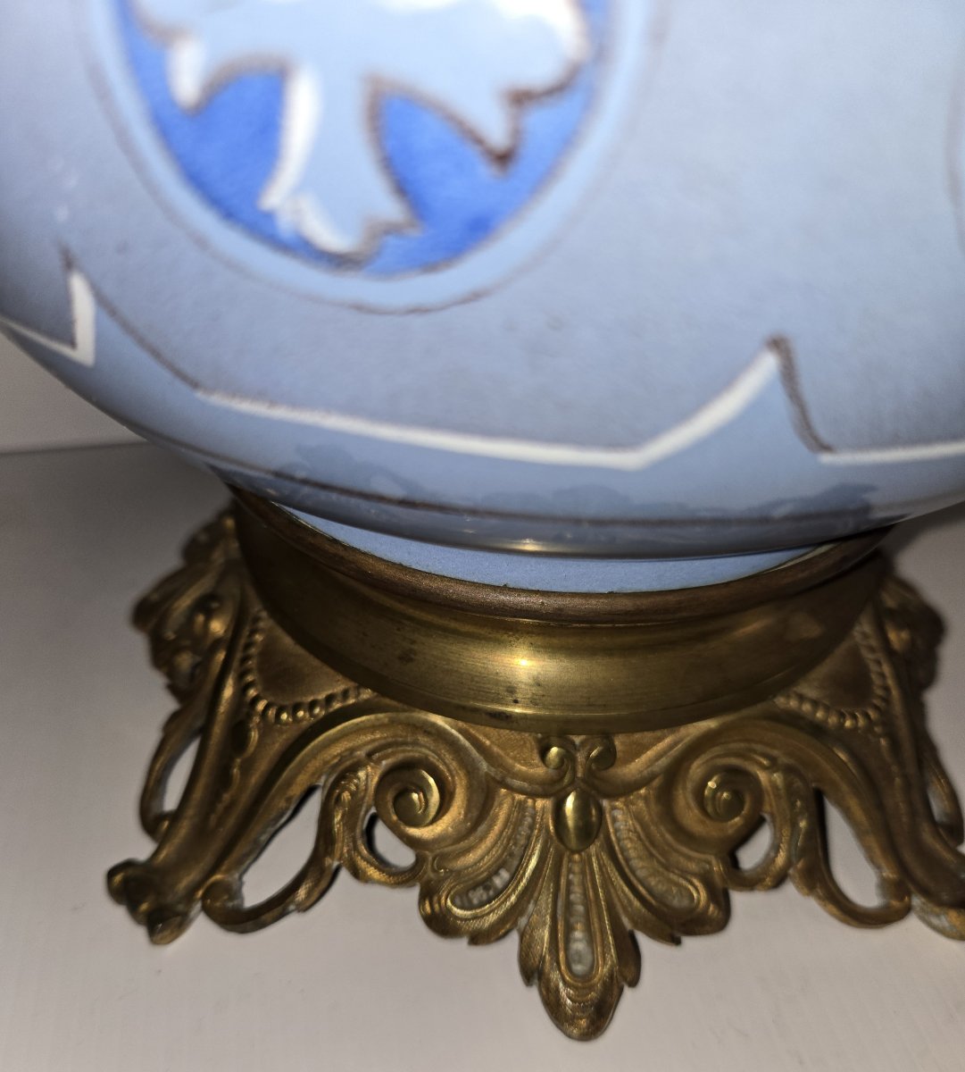 Très grande lampe à pétrole ancienne / haut 70cm-photo-6